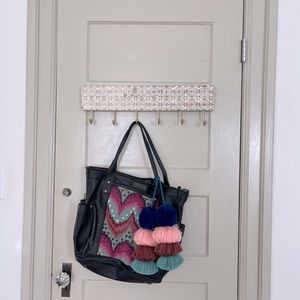 Nena and Co. Heritage and society moon and stars black bag WITH tassels